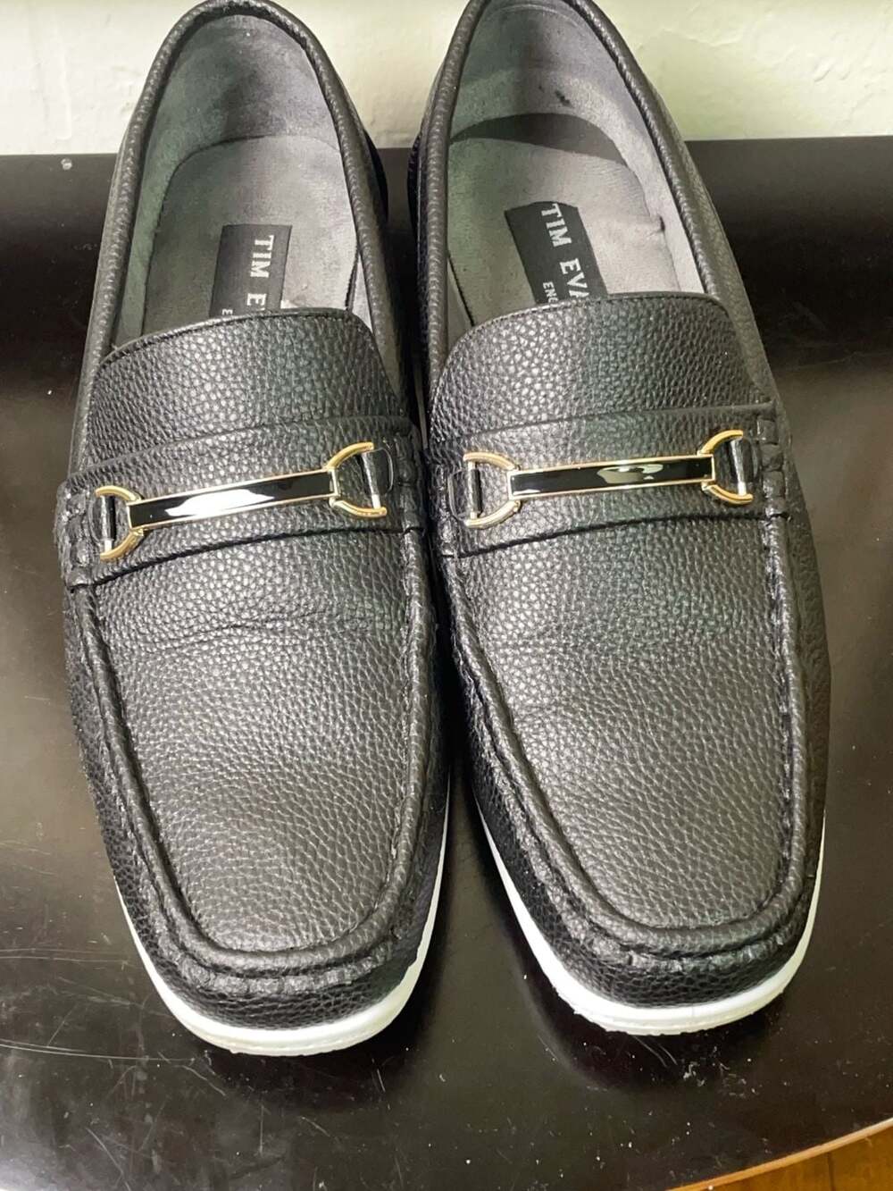 Tim Evans England Black Pebble Bit Loafers Sport Sole Mens Size 11 - Picture 9 of 14
